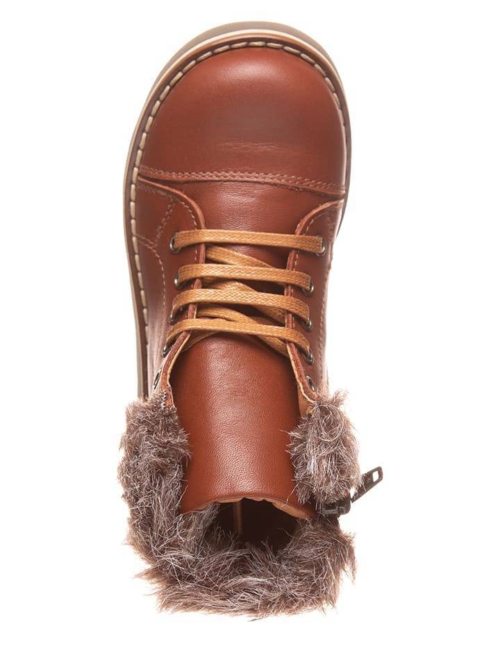 El Naturalista Leather winter boots in light brown 28