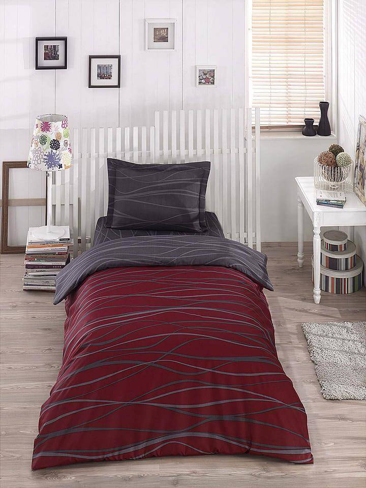 Elizabed Bed linen set "Verda" in red 135x200 cm
