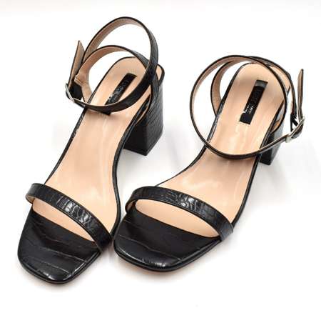 Lost Ink Block Heel Barely there Sandals 37
