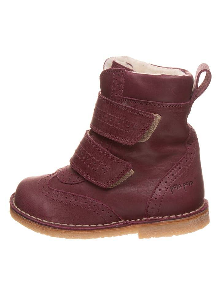 POM POM Leather winter boots in Bordeaux 32