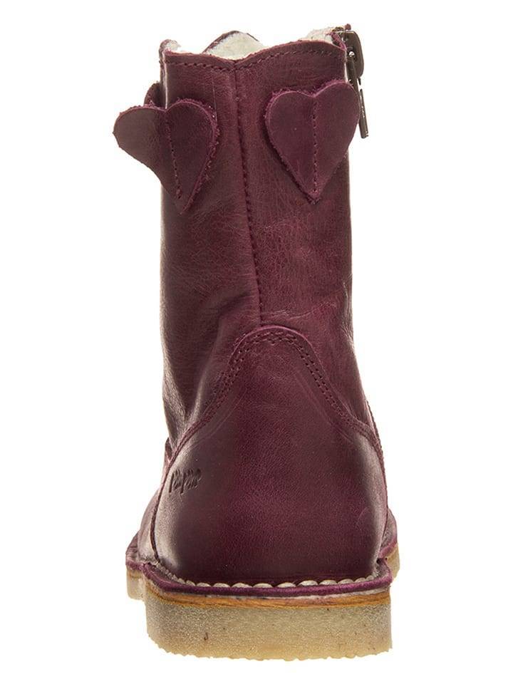 POM POM Leather winter boots in Bordeaux 35