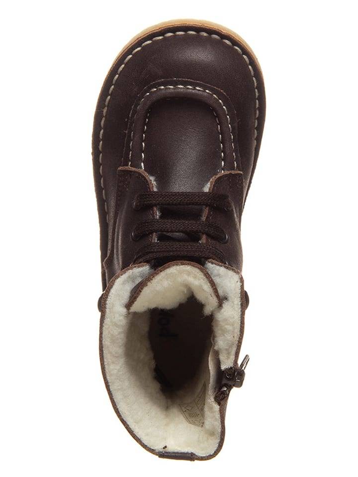 POM POM Leather winter boots in brown 34