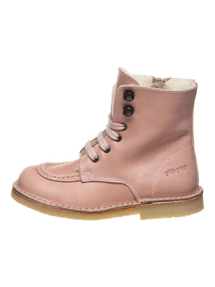 POM POM Leather winter boots in dusky pink 32