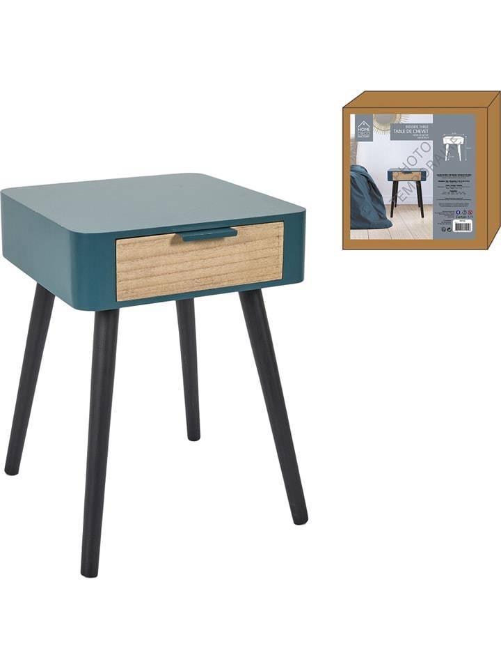 Rétro Chic Bedside table in blue - (B) 35 x (H) 48 x (T) 35 cm