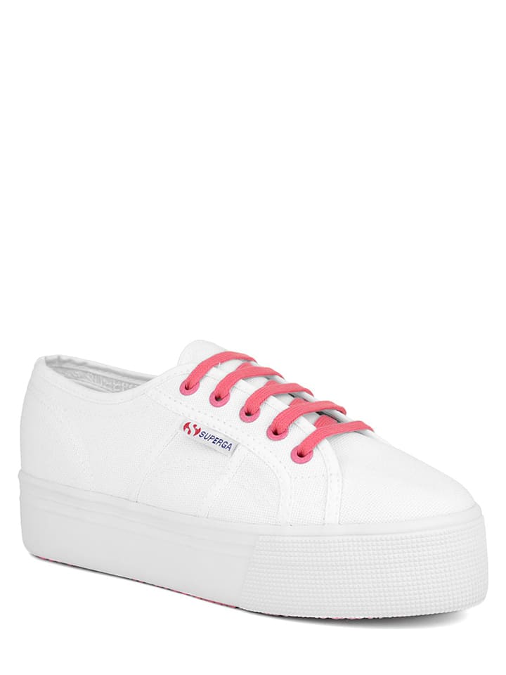 Superga Cotu Contrast sneakers in white/pink 40