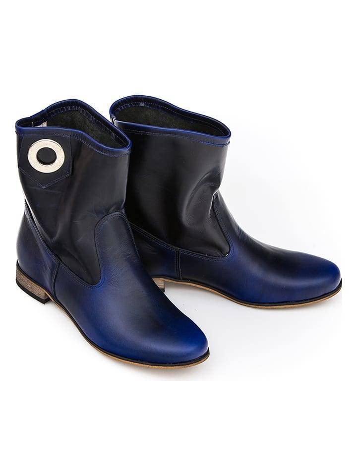 Zapato Leather boots in dark blue 40