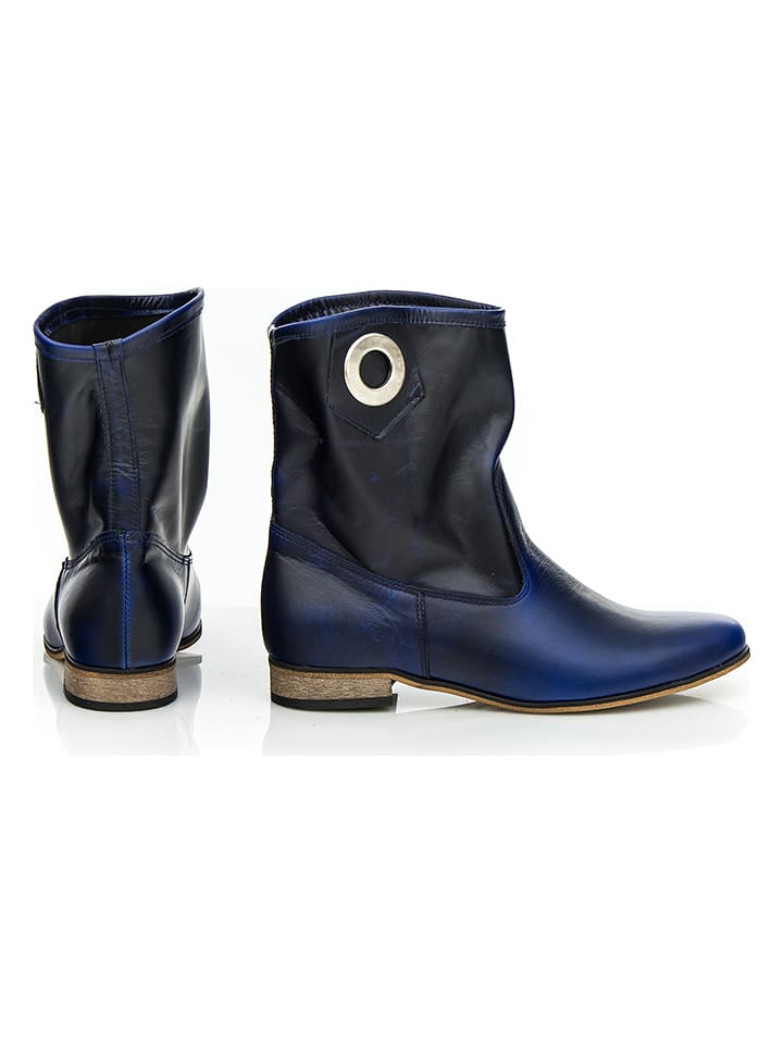 Zapato Leather boots in dark blue 40
