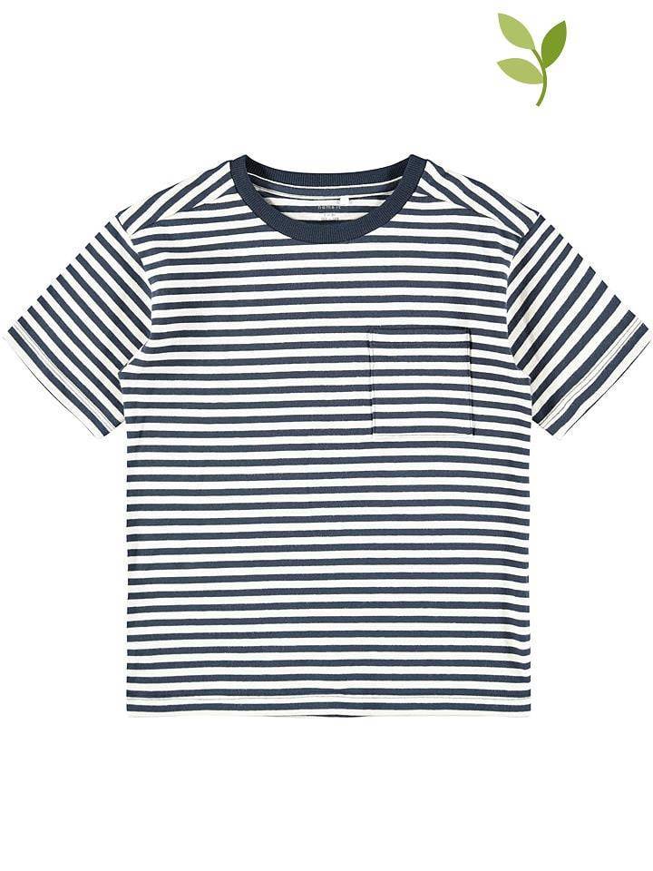 name it Louis shirt in dark blue / white 134/140