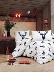 Sweet Home Bed linen set "Geylk" in white / dark blue 140x200 cm