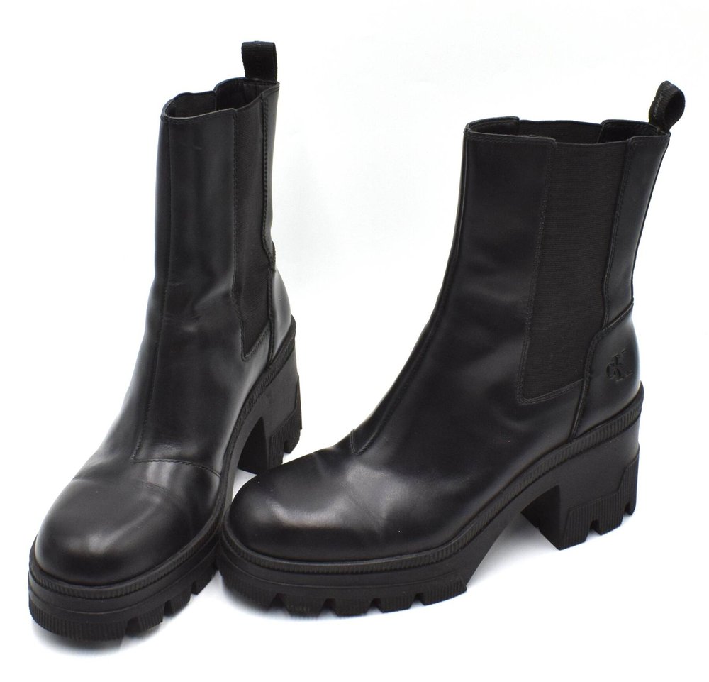 Calvin Klein Chunky Heeled Chelsea Boot Lth BOTKI  damskie 40