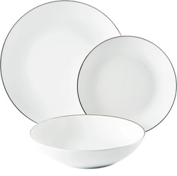 Zestaw 18-częściowy platynowej porcelany Excelsa w kolorze białym i srebrnym