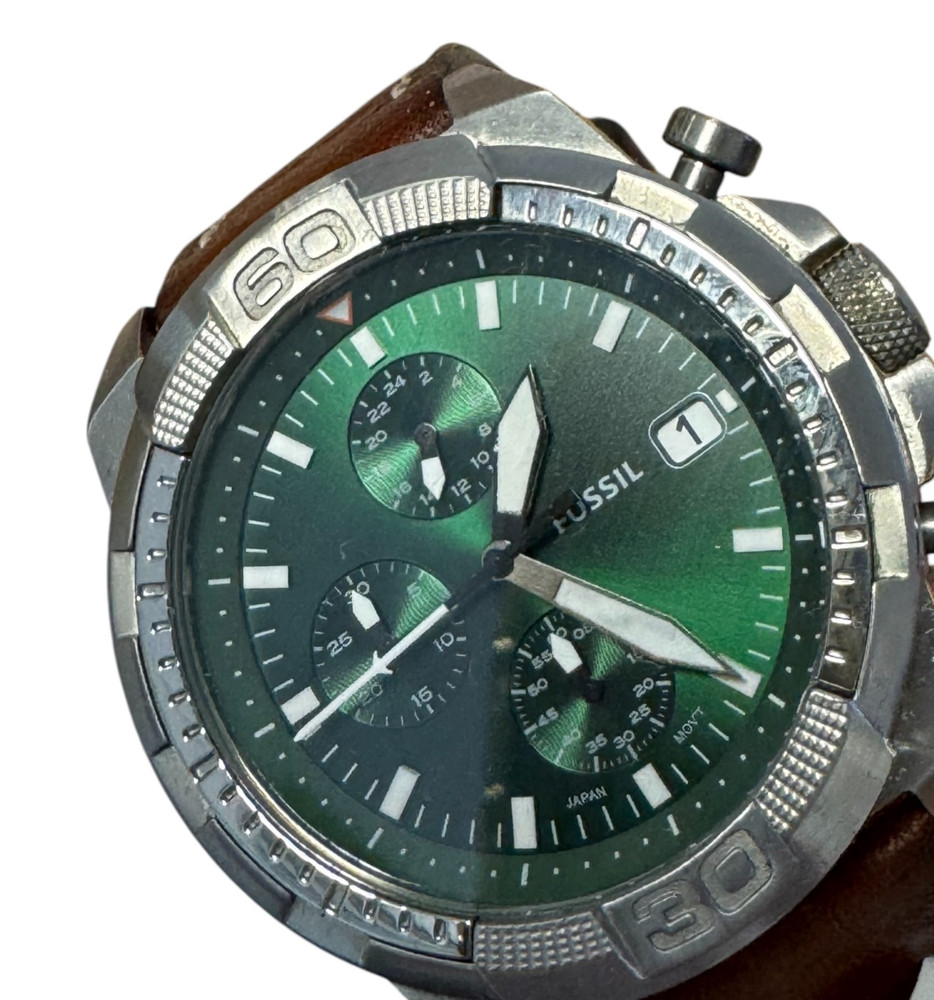 Fossil  Skórzany Zegarek Bronson Chronograph FS5898
