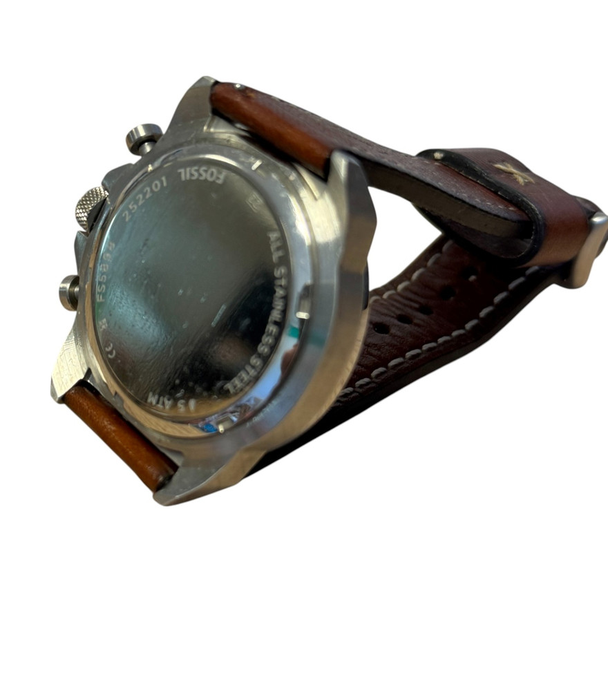 Fossil  Skórzany Zegarek Bronson Chronograph FS5898