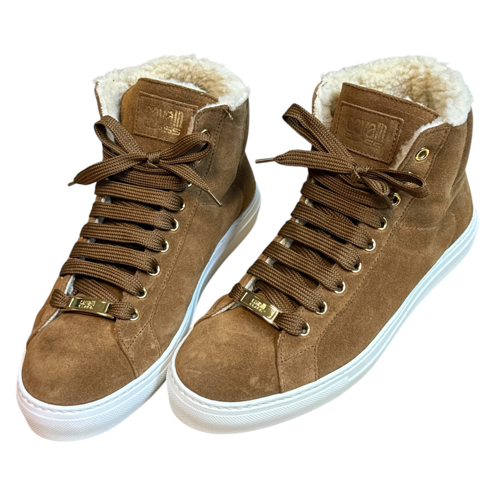 Cavalli Class High Top Faux Fur & Suede BUTY SPORTOWE wysokie damskie 38.5/38