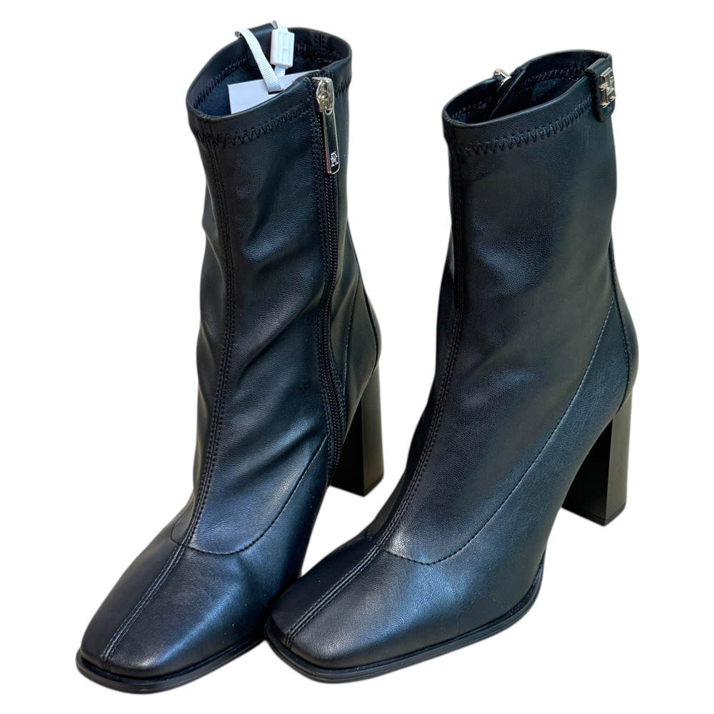 Tommy Hilfiger LEATHER SOCK HEEL BOOTIE BOTKI damskie 37/38