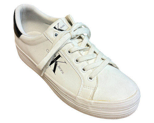 Calvin Klein Jeans Bold Vulc Flatf Lace Lth Met TRAMPKI damskie 40