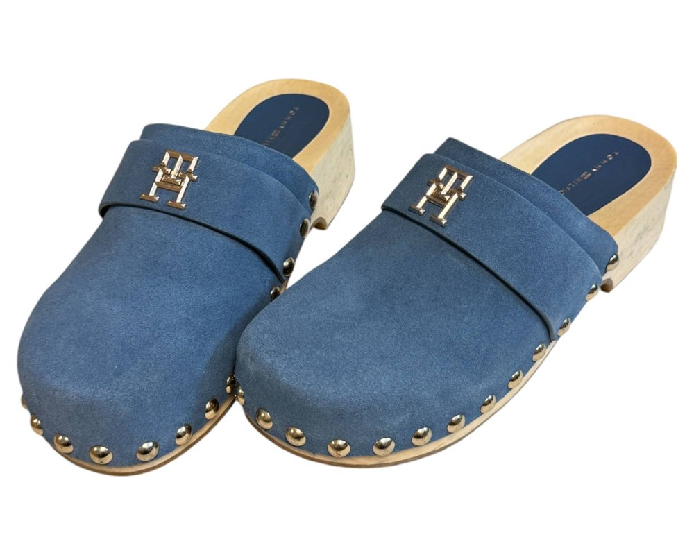 Tommy Hilfiger Th Clog Suede KLAPKI Drewniaki chodaki damskie 40