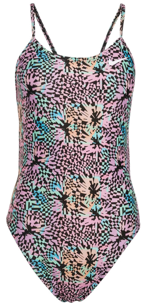 Strój pływacki jednoczęściowy damski Nike Hydrastrong Multi Print pink bloom 36