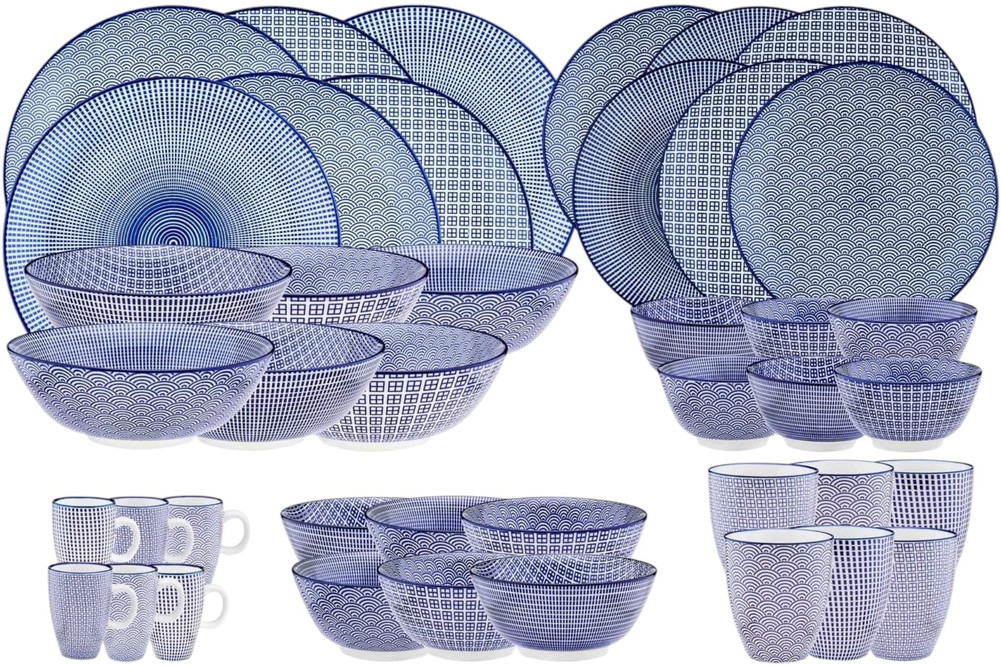 Serwis obiadowy Bjorn  - 42 części - Ciemny niebieski ‎B0CCDSLKYC