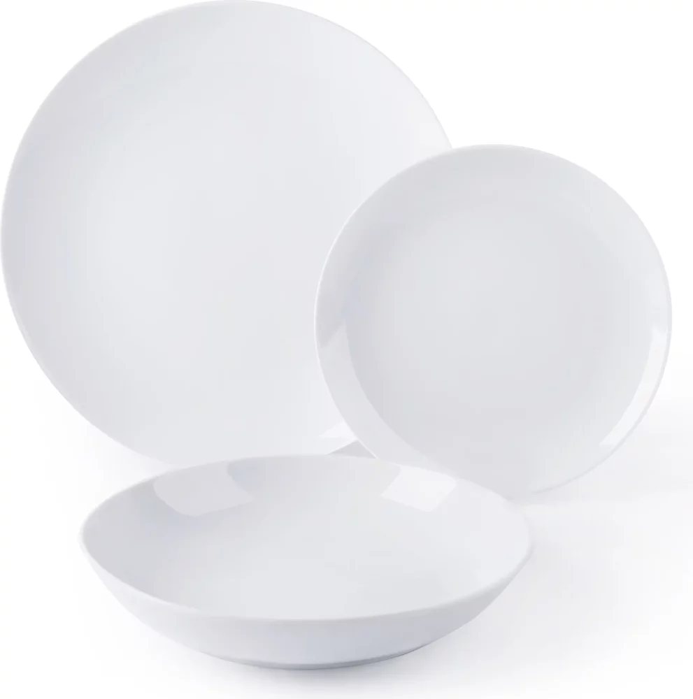 Zestaw naczyń Excelsa 18-częściowy porcelana Coup biały 