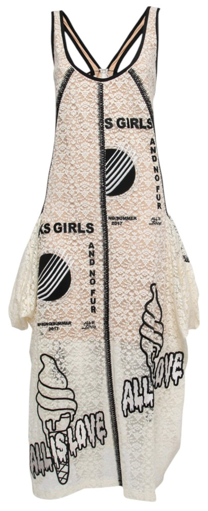 Stella McCartney Sukienka midi bez rękawów z koronką XXL 