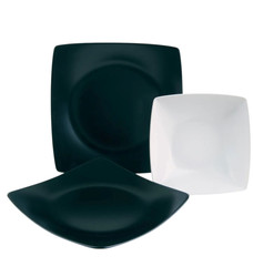 Zestaw zastawy stołowej Excelsa 12-częściowy Eclipse Ceramic biało-czarny