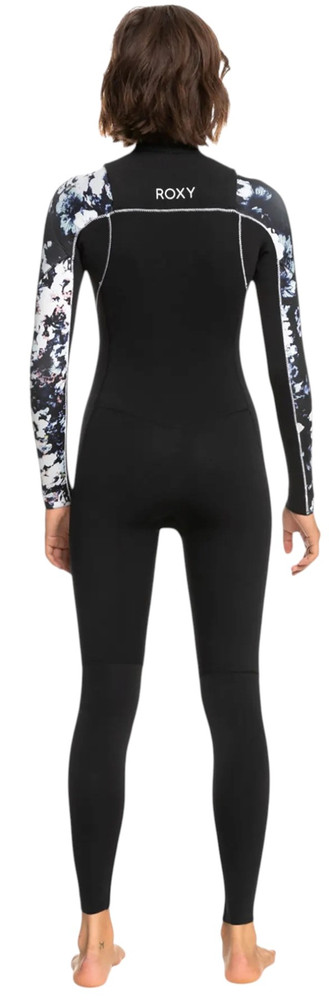Pianka do pływania damska ROXY 4/3 mm Elite Chest Zip GBS true black/black flowers S