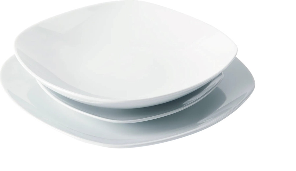 Zestaw naczyń Excelsa 18-częściowy kwadratowy porcelanowy biały