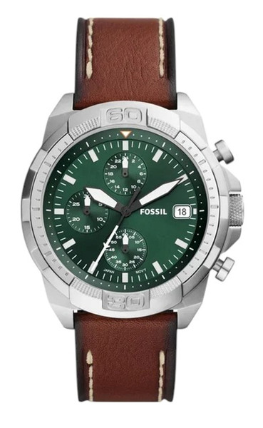 Fossil Skórzany Zegarek Bronson Chronograph FS5898