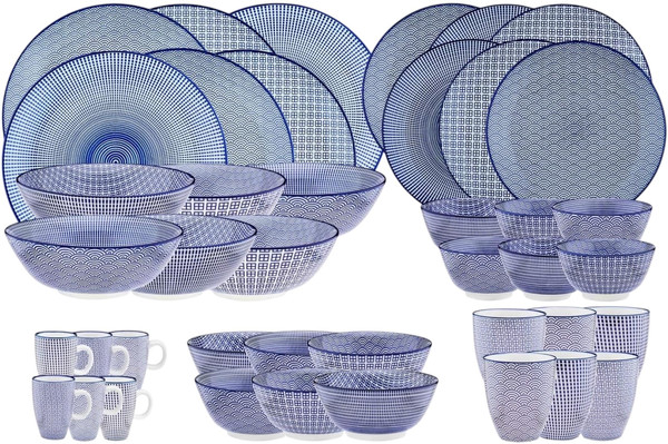 Serwis obiadowy Bjorn - 42 części - Ciemny niebieski B0CCDSLKYC