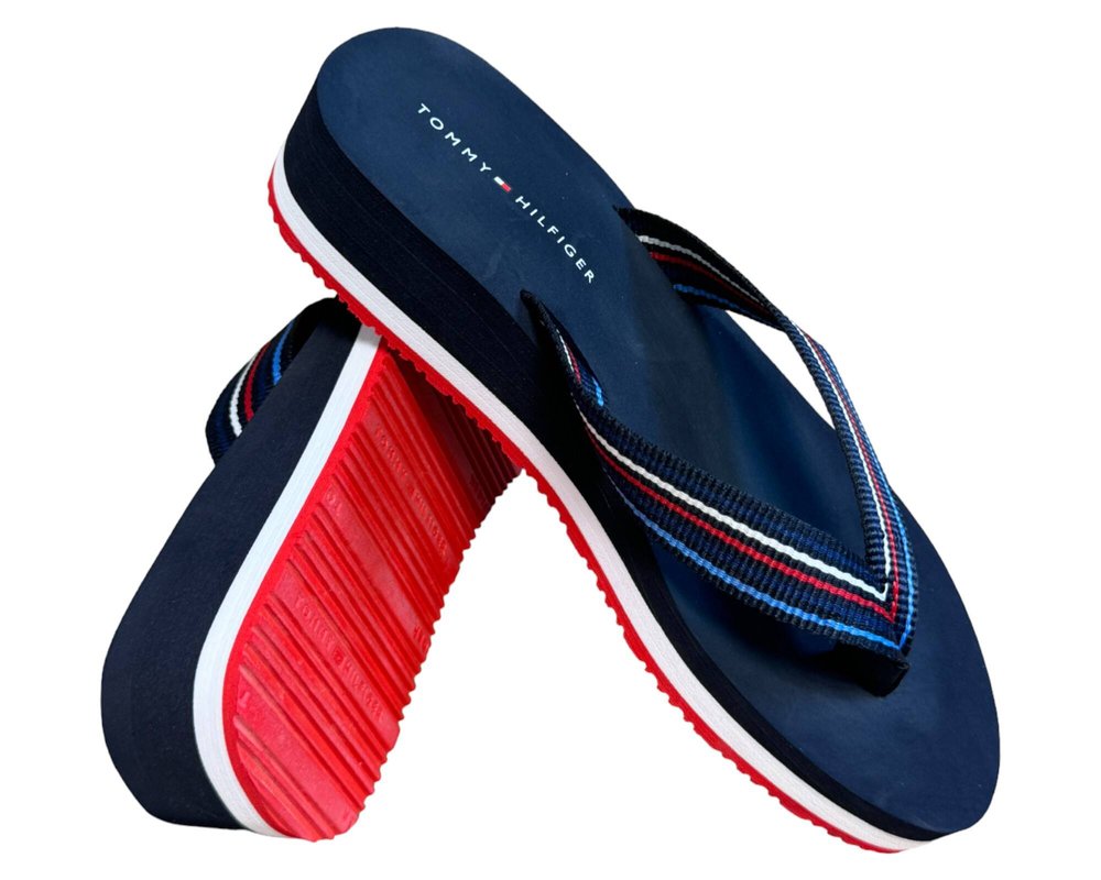 Tommy Hilfiger Wedge Stripes Beach Sandal KLAPKI Japonki damskie 36