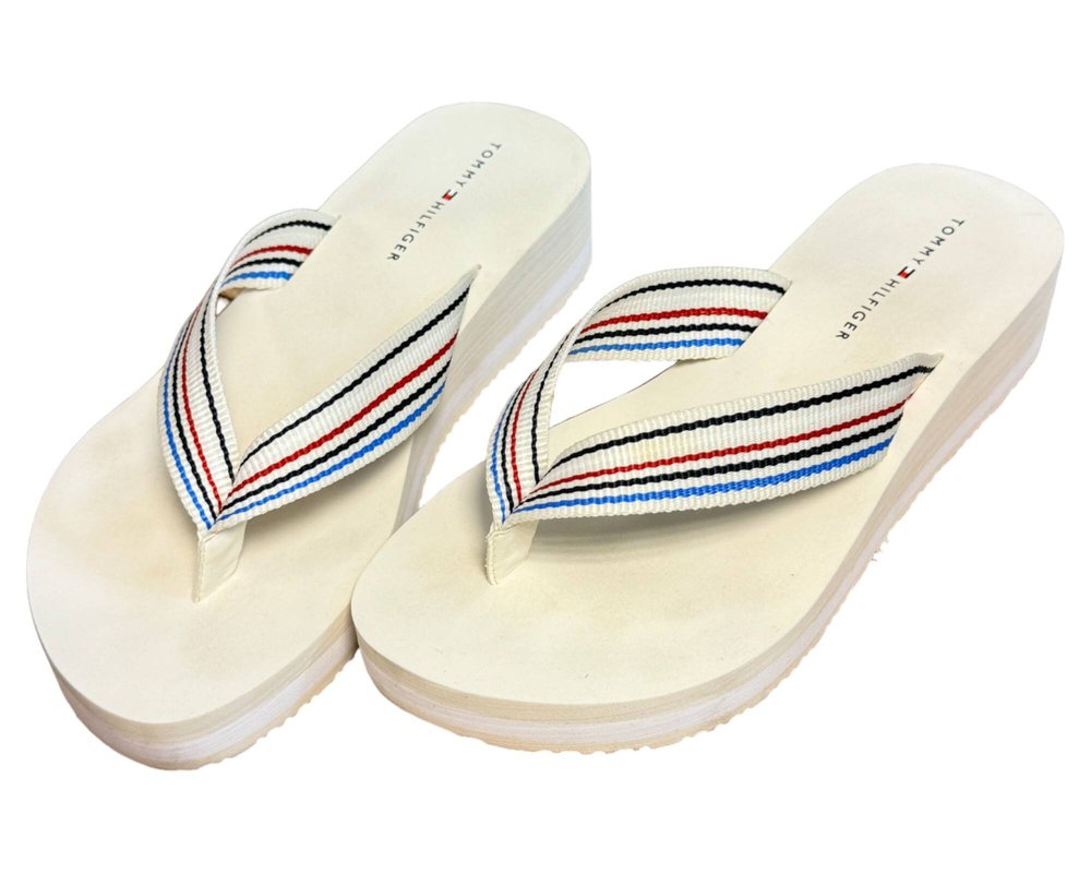 Tommy Hilfiger Wedge Stripes Beach KLAPKI japonki damskie 36.5