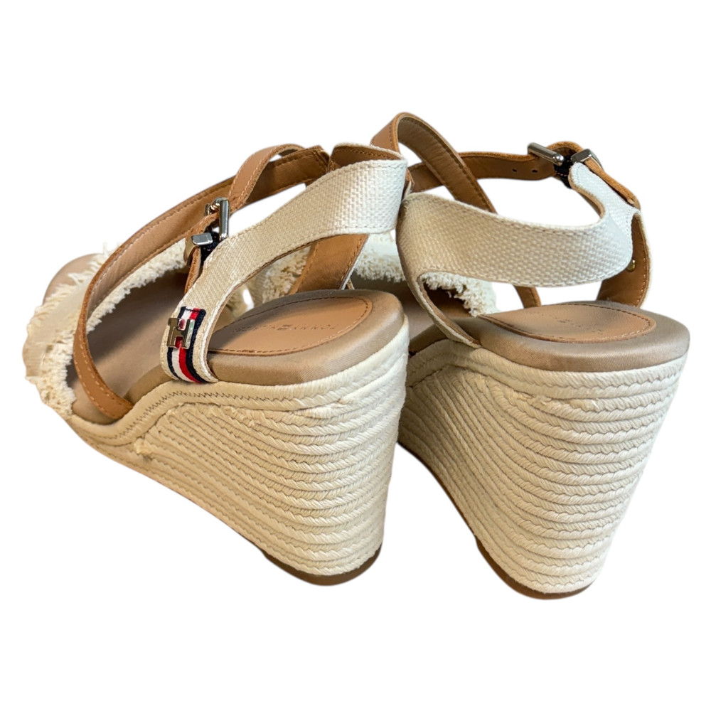 Tommy Hilfiger Fringes High Wedge SANDAŁY espadryle damskie 40