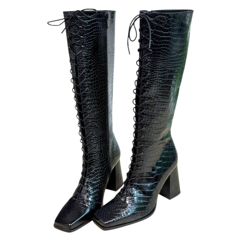 The Kooples Croc Effect KOZAKI damskie 38