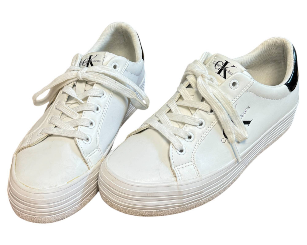 Calvin Klein Jeans  Bold Vulc Flatf Lace Lth Met TRAMPKI  damskie 40