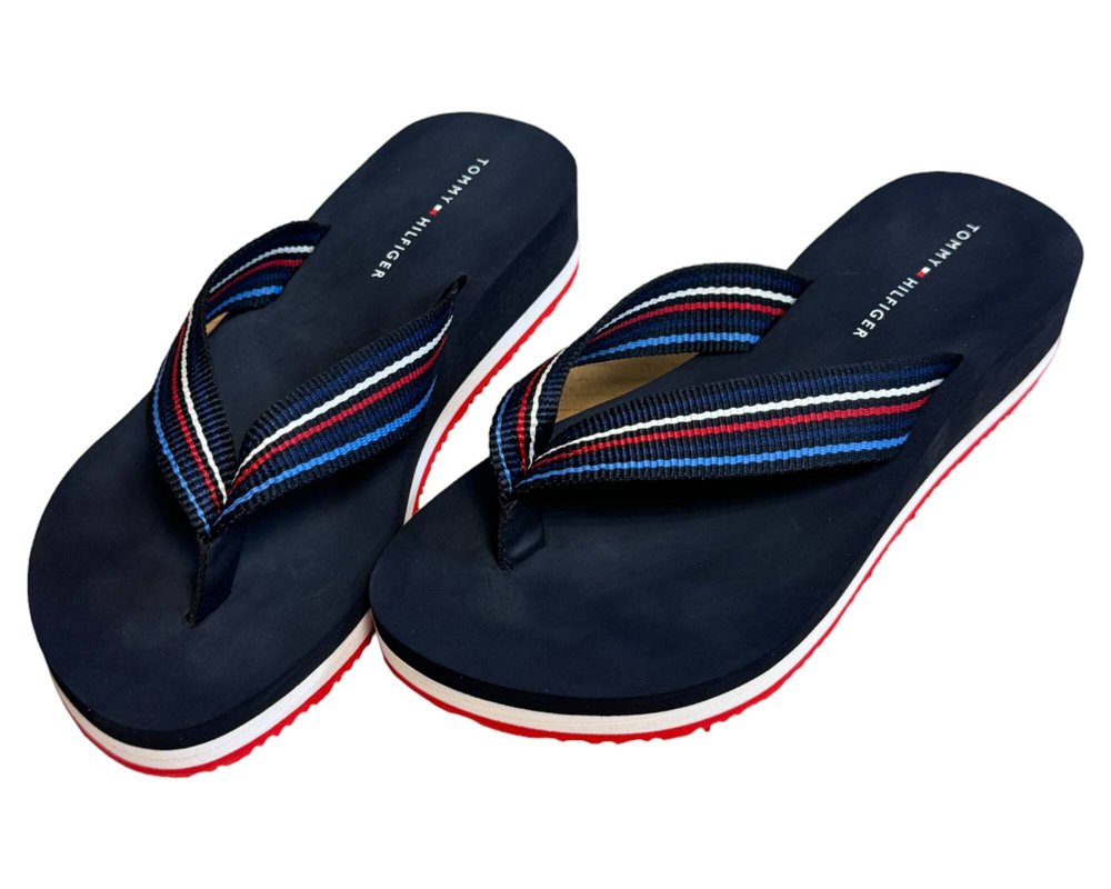 Tommy Hilfiger Wedge Stripes Beach Sandal KLAPKI Japonki damskie 36