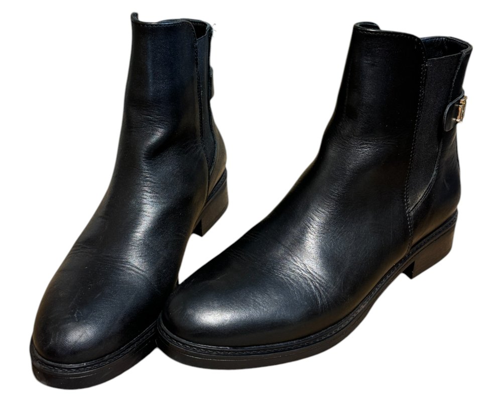 Tommy Hilfiger Th Leather Flat Boot BOTKI  damskie 39