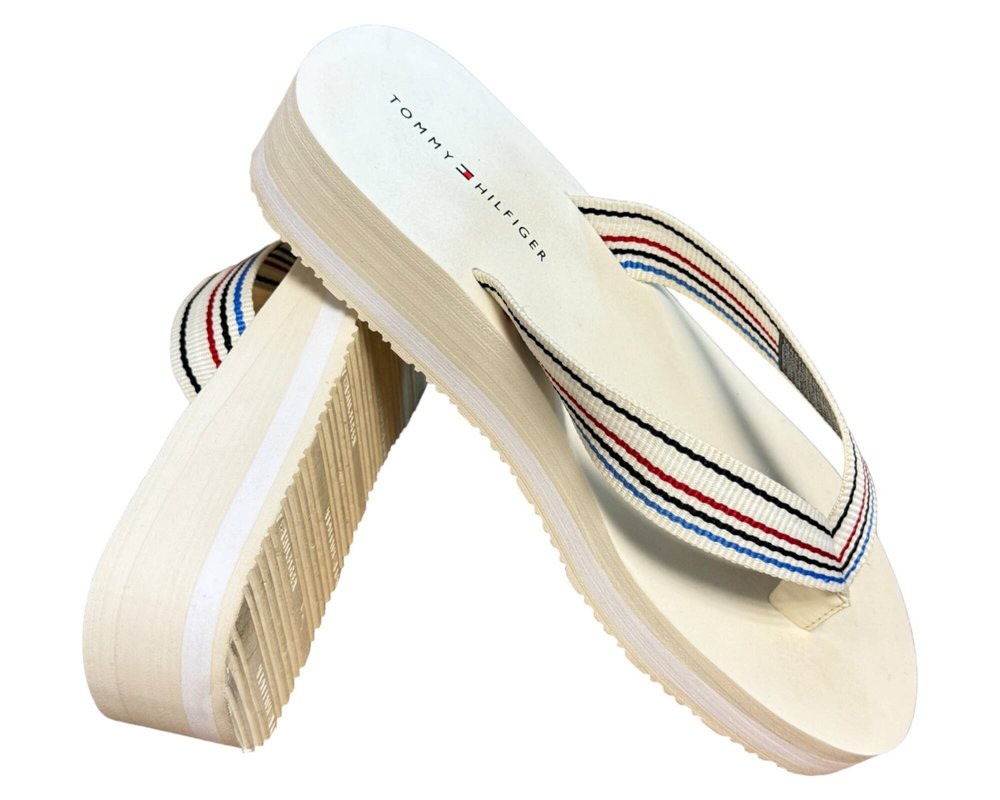 Tommy Hilfiger Wedge Stripes Beach KLAPKI japonki damskie 36.5