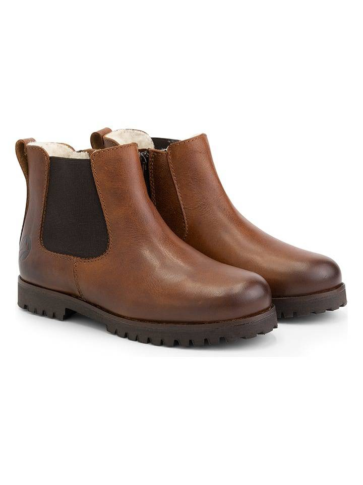 TRAVELIN' Leather Chelsea boots "Sel" in light brown 33