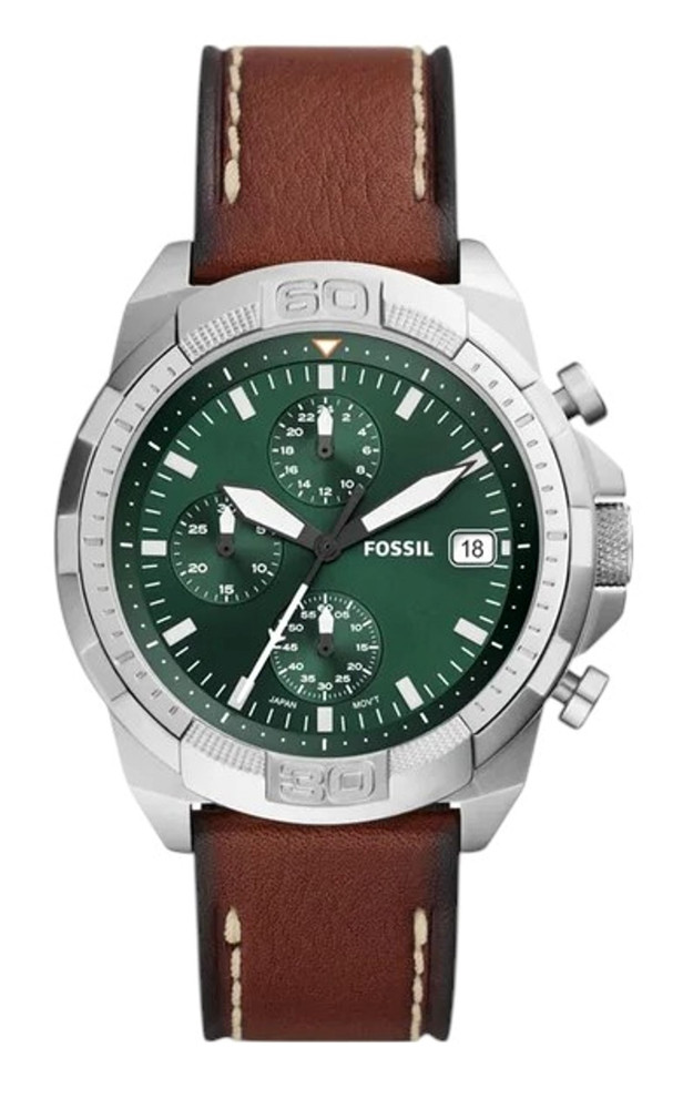 Fossil  Skórzany Zegarek Bronson Chronograph FS5898