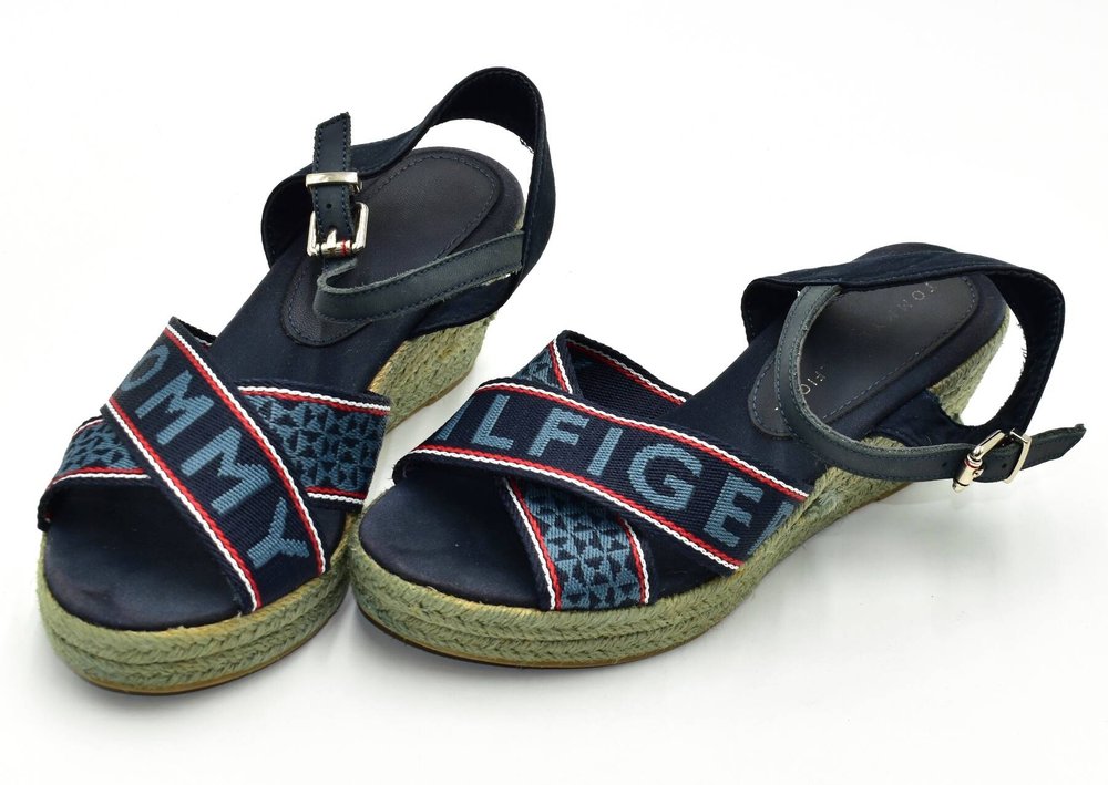 Tommy Hilfiger Webbing Low Wedge Sandal SANDAŁY espadryle damskie 36