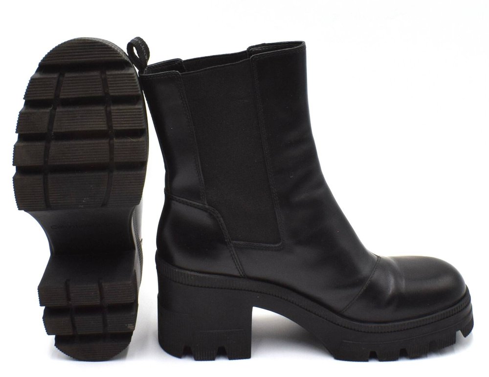 Calvin Klein Chunky Heeled Chelsea Boot Lth BOTKI  damskie 40