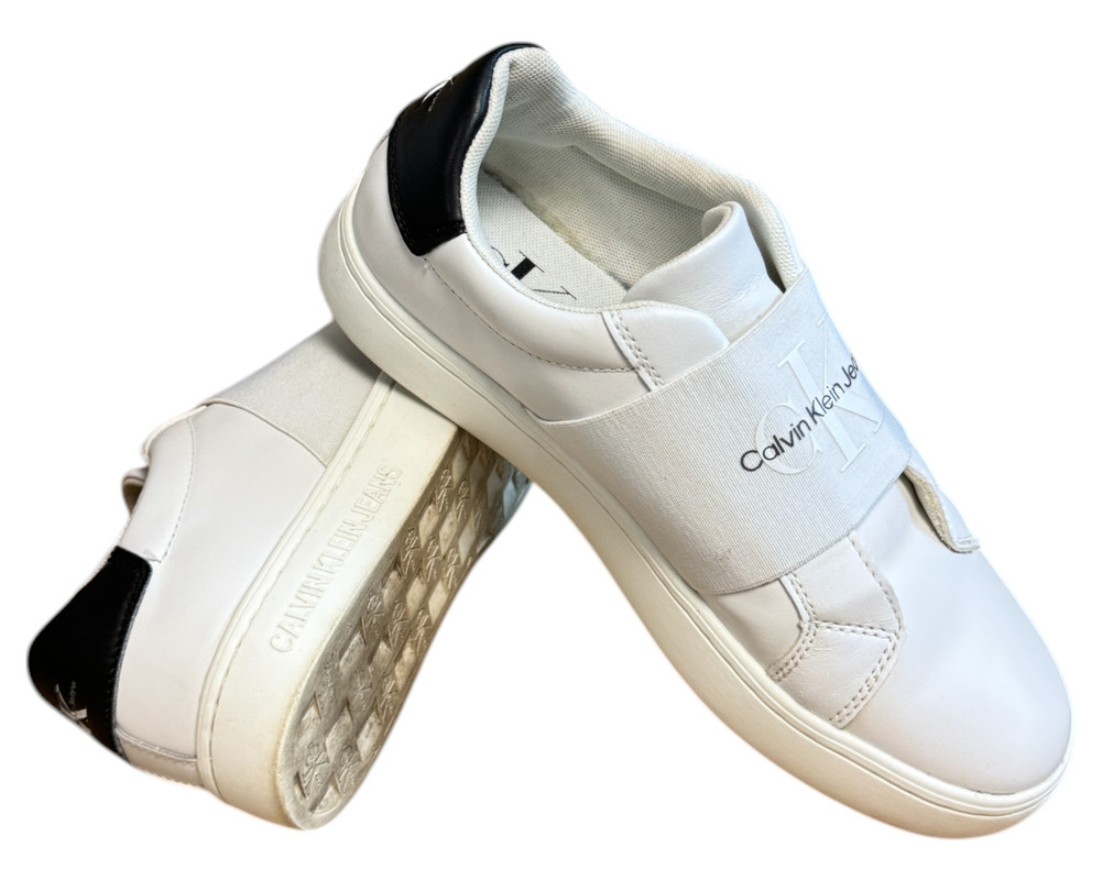 Calvin Klein Jeans Casual Cupsole Elastic Lth TRAMPKI wsuwane damskie 38