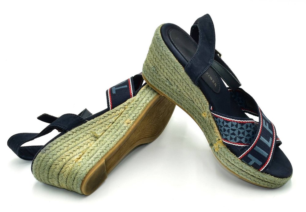 Tommy Hilfiger Webbing Low Wedge Sandal SANDAŁY espadryle damskie 36