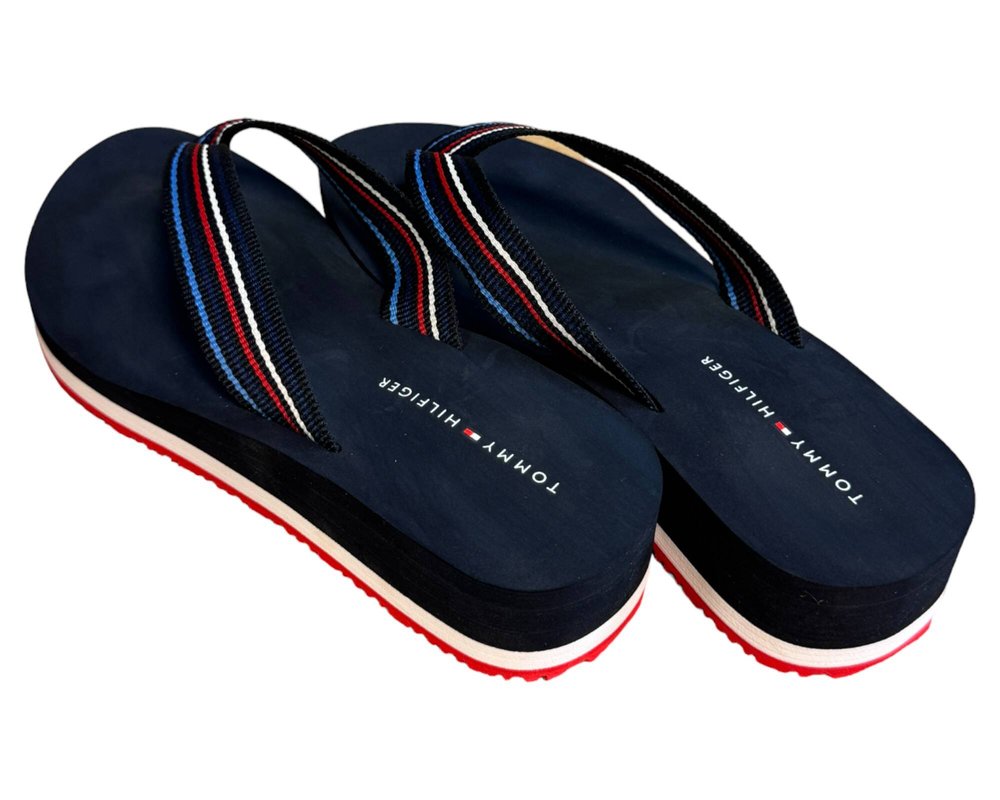 Tommy Hilfiger Wedge Stripes Beach Sandal KLAPKI Japonki damskie 36